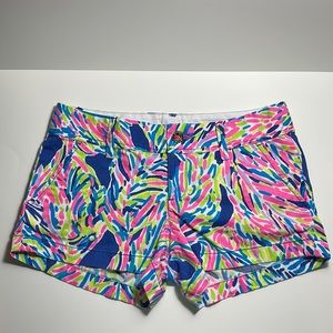 Lilly Pulitzer Indigo Palm Walsh Shorts Size 0